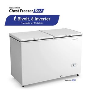 Freezer e Refrigerador Horizontal Metalfrio DA420IFTech 417 Litros 2 Portas Inverter Branco (Dupla Ação)
