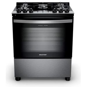 Fogão Brastemp 5 Bocas Cor Inox Com Mesa de Vidro, Turbo Chama e Timer - BFS5XAR
