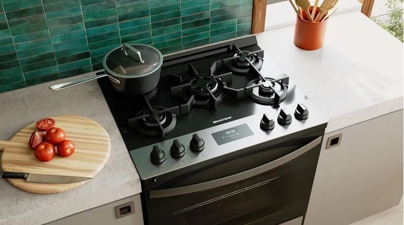 Fogao-Brastemp-5-Bocas-Cor-Inox-Com-Mesa-de-Vidro-Turbo-Chama-e-Timer---BFS5XAR