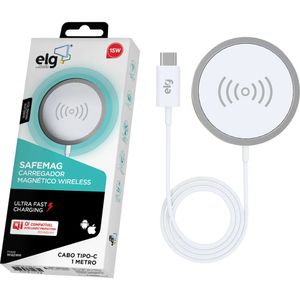 Carregador Magnetico Wireless ELG 15w para Dispositivos com Tecnologia Qi