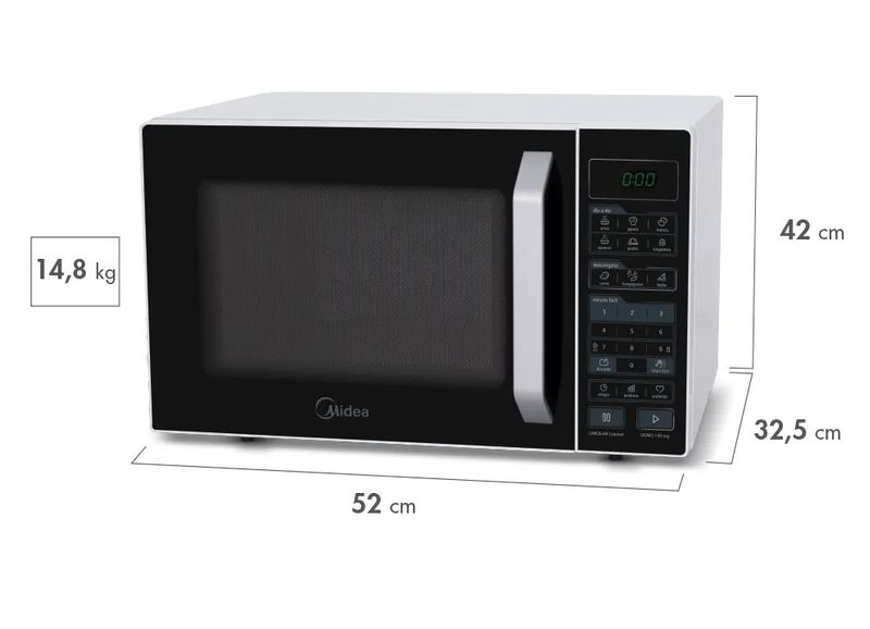 Micro-ondas-35L-Branco-Porta-Preta-SmartPlate-Midea-MXSA35P2