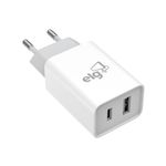 Carregador-de-Parede-ELG-Universal-W124C-1-Porta-USB-Tipo-C-e-1-Porta-USB-A-2.1A