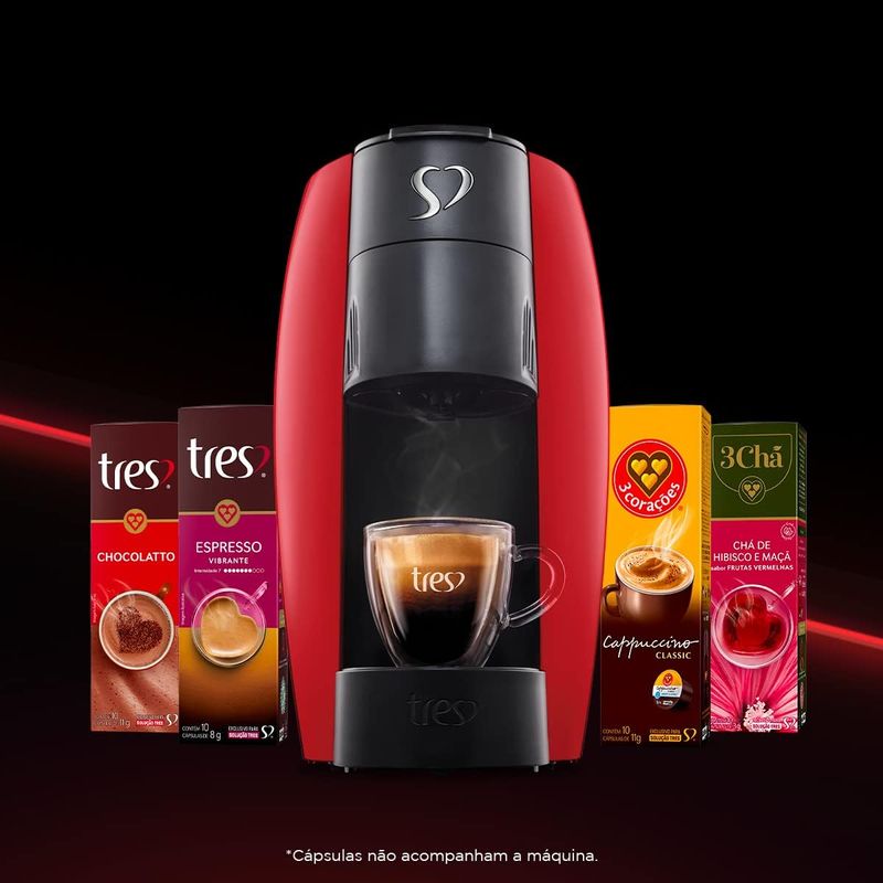 Cafeteira-Espresso-Tres-3-Coracoes-Lov-Basic-Vermelha