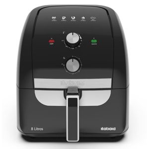 Fritadeira Elétrica 8L Air Fryer 1900W Sem Óleo Itatiaia Preto
