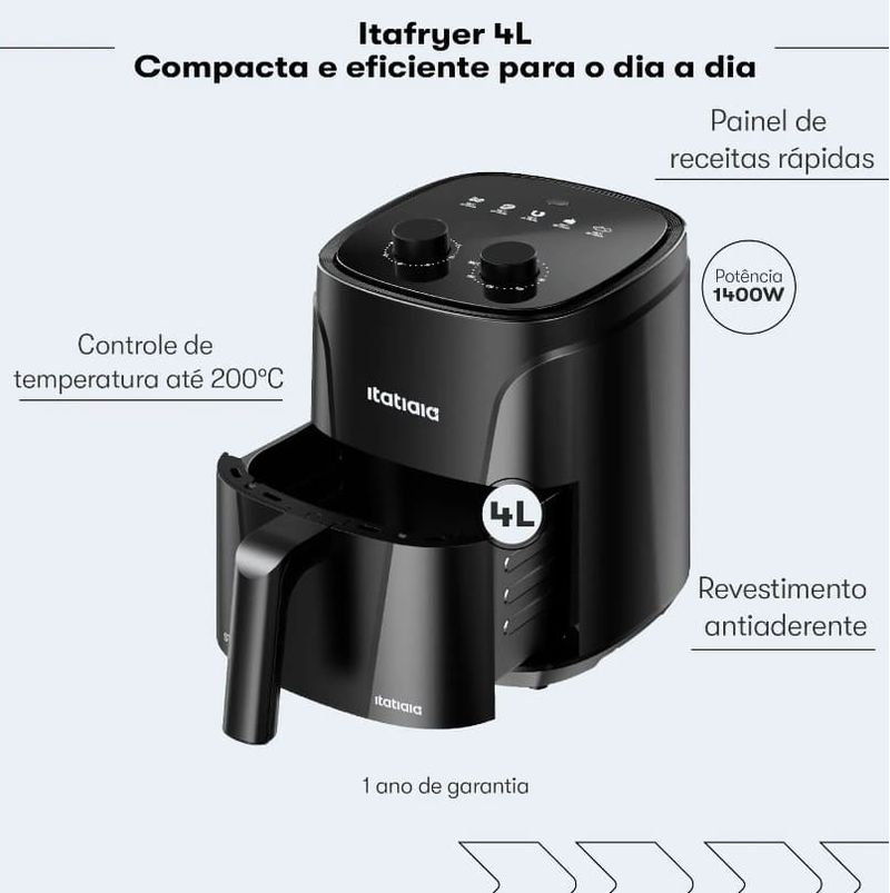 Fritadeira-Eletrica-Air-Fryer-Itatiaia-4L-Cor-Preto