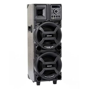 Caixa de Som Amplificada Aca 1101 Black Duplo 8 Led Tws 1100w Bluetooth