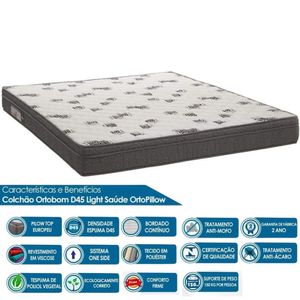 Colchão Light D45 Casal (138x188x20) - Ortobom