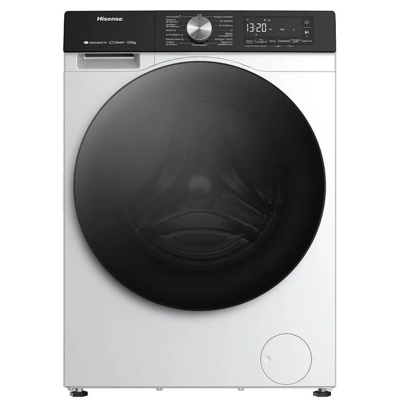 Lava-e-Seca-13Kg-Hisense-Branca-com-13-Programas-de-Lavagem-Steam-Wi-Fi---WD3S13