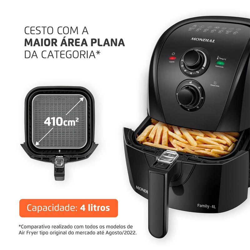 Fritadeira-Eletrica-4-Litros-Air-Fryer-Mondial-AFN40BF-Preta