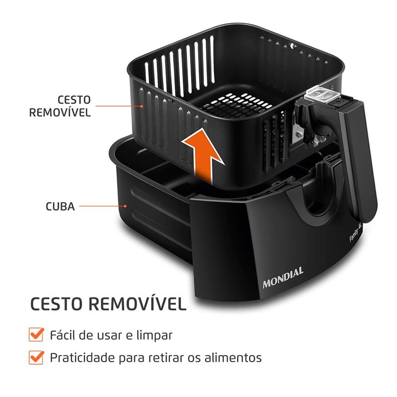 Fritadeira-Eletrica-4-Litros-Air-Fryer-Mondial-AFN40BF-Preta