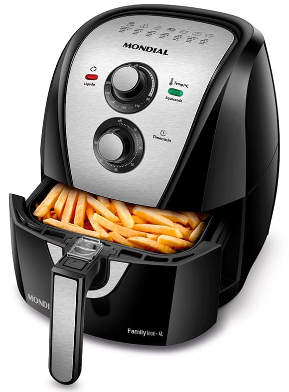 Fritadeira-Eletrica-4-Litros-Air-Fryer-Mondial-AFN-40BI-Inox