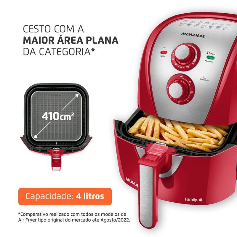 Fritadeira-Eletrica-4-Litros-Air-Fryer-Mondial-AFN40RI-Vermelha
