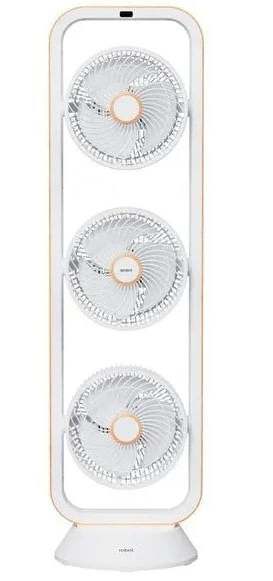 Ventilador-Triplo-Spirit-Robot-Branco-Caramelo