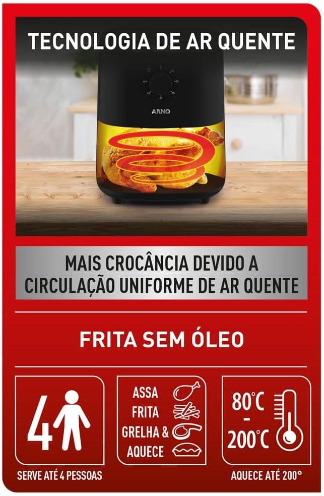 AIR-FRYER-035L-ESSENTIAL-AFE3-ARNO-PRETA