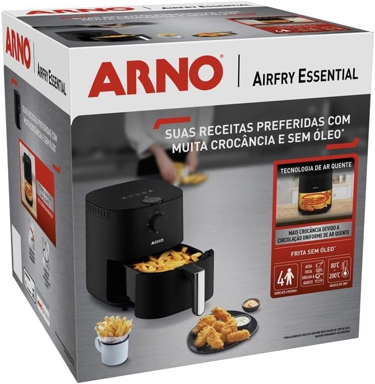 AIR-FRYER-035L-ESSENTIAL-AFE3-ARNO-PRETA
