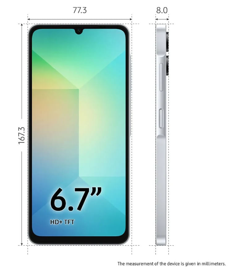 Smartphone-Samsung-Galaxy-A06-Branco-com-Tela-de-67--4G-128GB-e-Camera-de-50MP---5MP---2MP---2MP