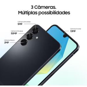 Smartphone Samsung Galaxy A16 4G 128GB 4GB RAM Câmera Traseira Tripla 50MP + 5MP + 2MP Selfie 13MP Tela 6.7"