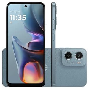 Smartphone Motorola Moto g05 Cinza Vegan Leather 128GB 12GB (4GB RAM + 8GB Ram Boost) e Camera 50MP com AI Bateria de 5200 mAh Tela 6.7"