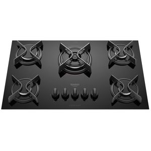 Cooktop 5 Bocas Preto com Mesa de Vidro e Tripla Chama Dako Supreme