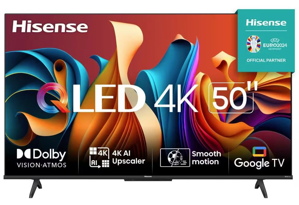 Smart TV 50” Hisense Ultra HD 4K QLED Q6N, Google TV com HDR10+