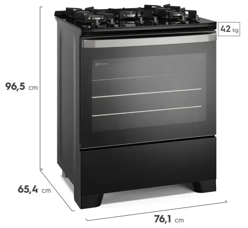 Fogao 5 Bocas Electrolux FE5GB Mesa de Vidro Preto 2