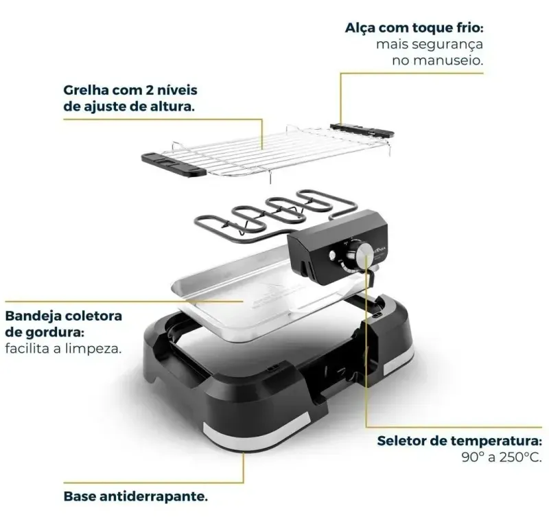 Churrasqueira Eletrica Britania BCQ10A 6
