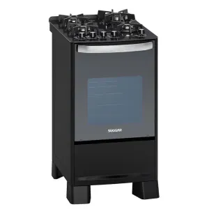 Fogão 4 Bocas Suggar Master Grill Mesa de Vidro Preto