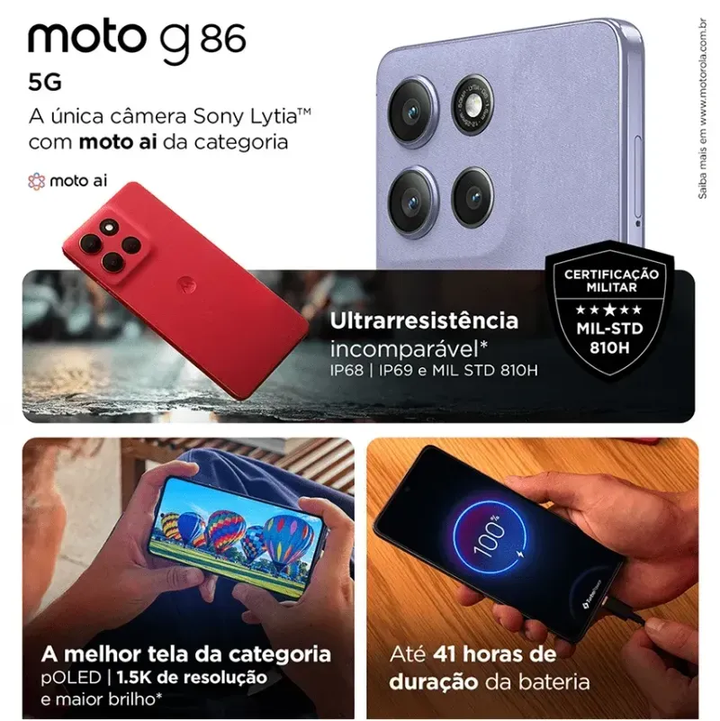 Smartphone Motorola Moto G86 5G 256GB 3