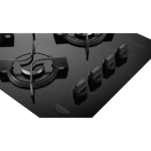Cooktop Dako Supreme 4 Bocas - Tripla Chama, Mesa de Vidro - Bivolt
