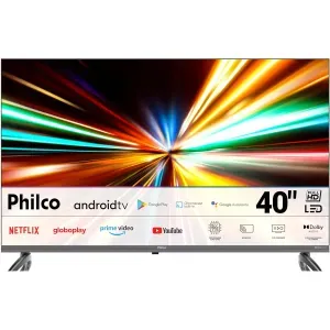 Smart TV 40" Philco P40SAA LED Full HD Android TV HDR10 Space Gray com Wi-Fi, Bluetooth e Comando de Voz