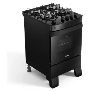 Fogão Consul 4 Bocas CFO4VCE com Mesa de Vidro, Acendimento Automático e Forno Limpa Fácil – Preto Bivolt
